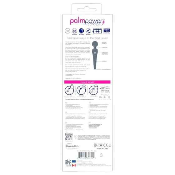 PalmPower Recharge - Cordless Massage Vibrator (Blue) 