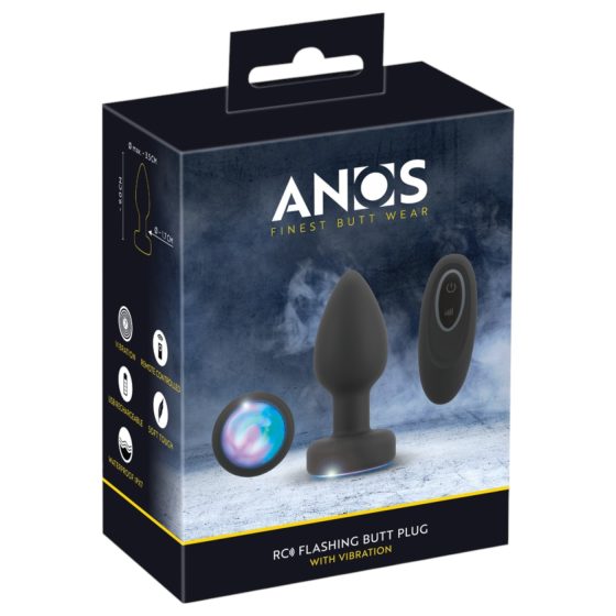 ANOS - glowing vibrating anal plug (black)