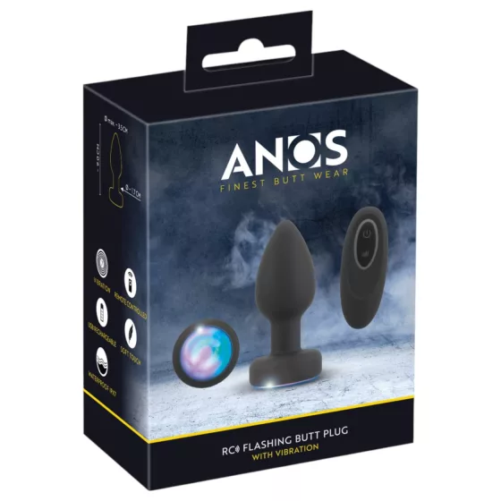 ANOS - Illuminating Vibrating Anal Plug (Black)