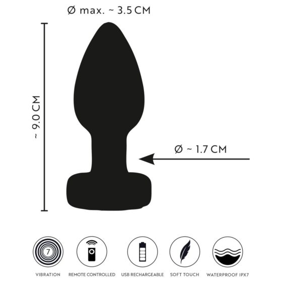 ANOS - glowing vibrating anal plug (black)