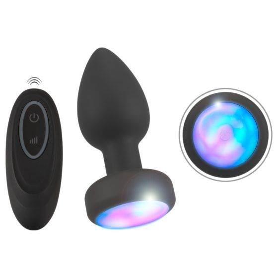 ANOS - glowing vibrating anal plug (black)