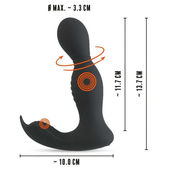 Rebel - 2-in-1 Remote Control Prostate Massager (Black)