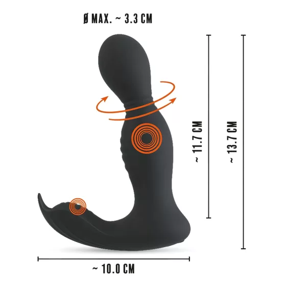 Rebel - 2-in-1 Remote Control Prostate Massager (Black)