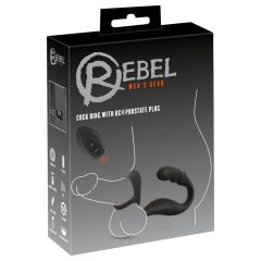   Rebel - prostate vibrator with penis and testicle ring (black) 