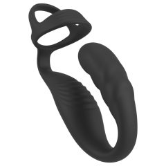   Rebel - prostate vibrator with penis and testicle ring (black) 