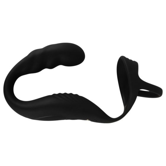 Rebel - prostate vibrator with penis and testicle ring (black) 