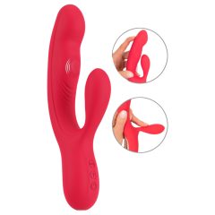 Smile Thumping Rabbit - Rechargeable 3-Motor Vibrator (Red)