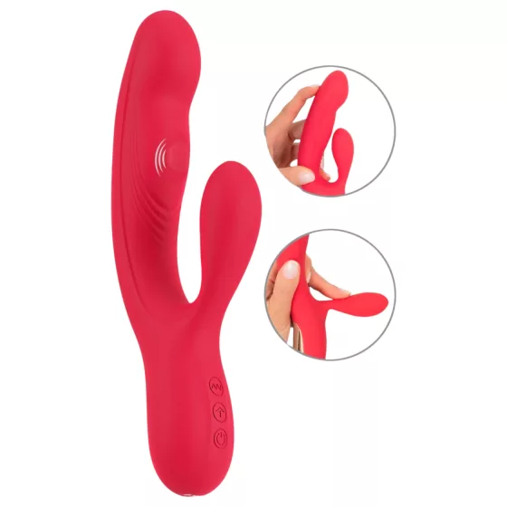 Smile Thumping Rabbit - Rechargeable 3-Motor Vibrator (Red)