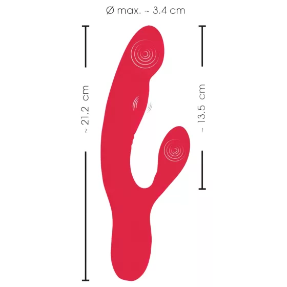 Smile Thumping Rabbit - Rechargeable 3-Motor Vibrator (Red)
