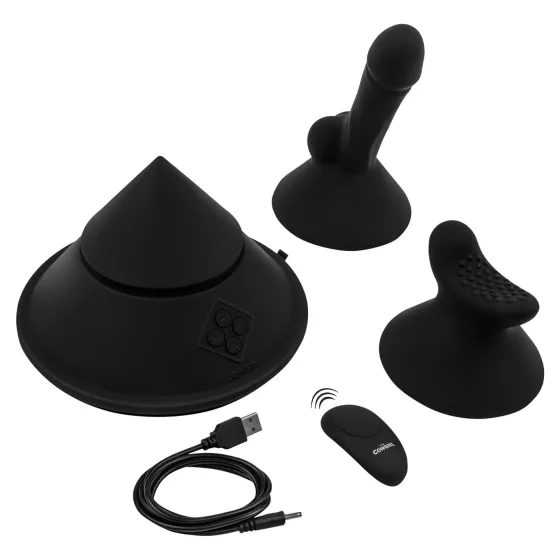 The Cowgirl Cone - app-controlled premium sex machine - with 2 interchangeable attachments, 20 vibration modes (black)