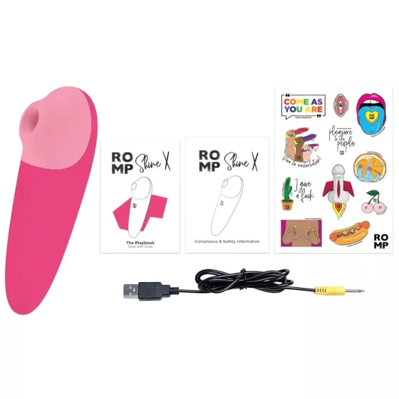 ROMP Shine X - Rechargeable Airwave Clitoral Stimulator (Pink)