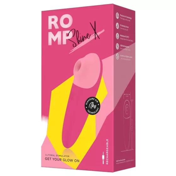 ROMP Shine X - Rechargeable Airwave Clitoral Stimulator (Pink)