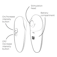 ROMP Switch X - Air Wave Clitoral Stimulator (Peach)