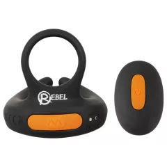Rebel - Vibrating Black Penis Ring & Testicle Vibrator