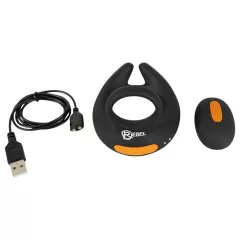 Rebel - Vibrating Black Penis Ring & Testicle Vibrator