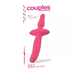 Couples Choice - 2in1 Vibrator & Anal Plug (Pink)