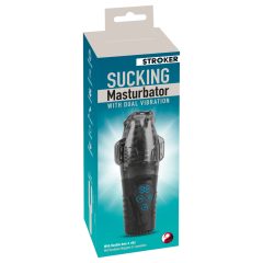 Stroker - suction, vibrating masturbator (grey) 