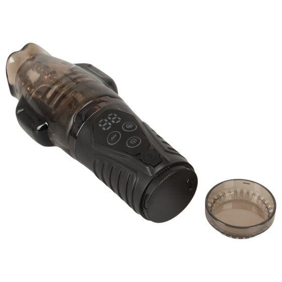 Stroker - suction, vibrating masturbator (grey) 