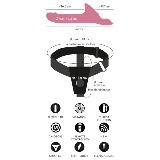 You2Toys - Strap-On Vibrator Set (Red)