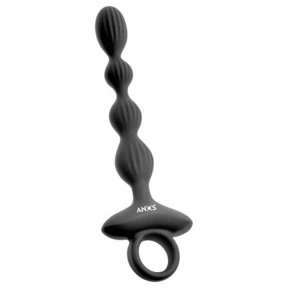Anos - Dual Motor Anal Vibrator with Moving Beads (Black)