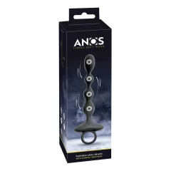Anos - Dual Motor Anal Vibrator with Moving Beads (Black)