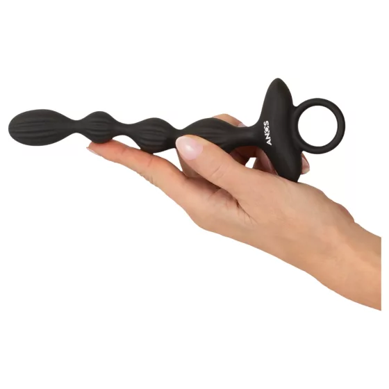 Anos - Dual Motor Anal Vibrator with Moving Beads (Black)