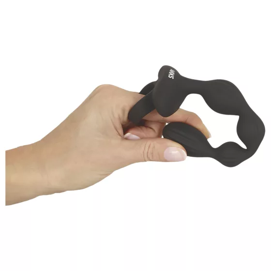 Anos - Dual Motor Anal Vibrator with Moving Beads (Black)