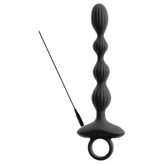 Anos - Dual Motor Anal Vibrator with Moving Beads (Black)