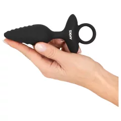 ANOS - Ribbed Vibrating Anal Plug (Black)