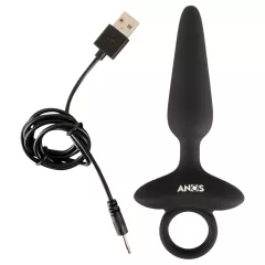 ANOS - Vibrating Anal Plug with Handle (Black)