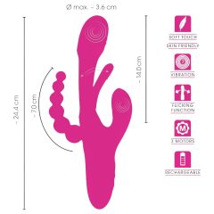 SMILE - Triple Action Tongue Vibrator (Pink)