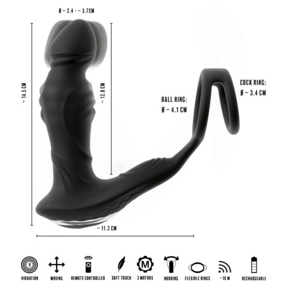 Rebel - thrusting prostate vibrator (black)
