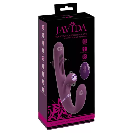 Javida - strapless strap-on couple vibrator (purple)