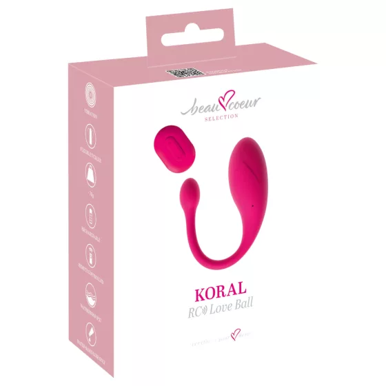 Beau Coeur Coral - Remote Control Vibrating Egg (Pink)