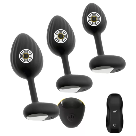 ANOS - Vibrating Anal Plug Set (Black)