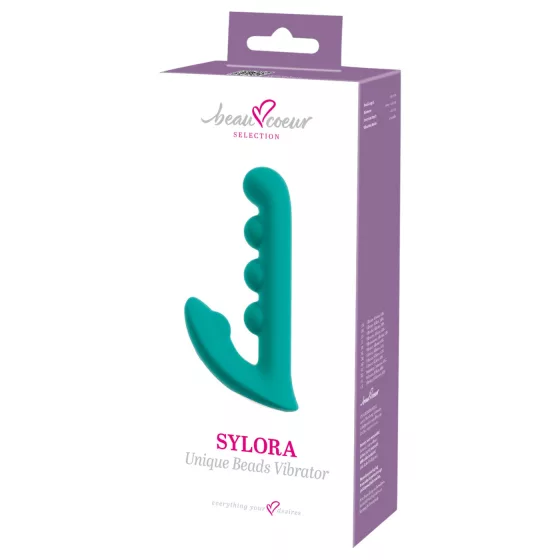 Beau Coeur Sylora - beaded 2‑in‑1 vibrator (green)