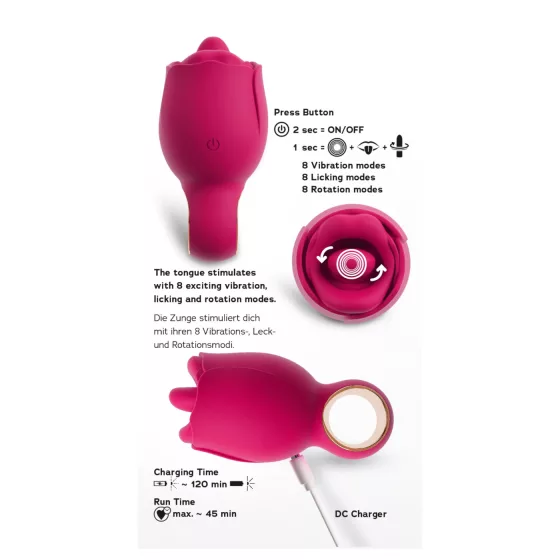 You2Toys Oral Fun - tongue clitoral vibrator (pink)