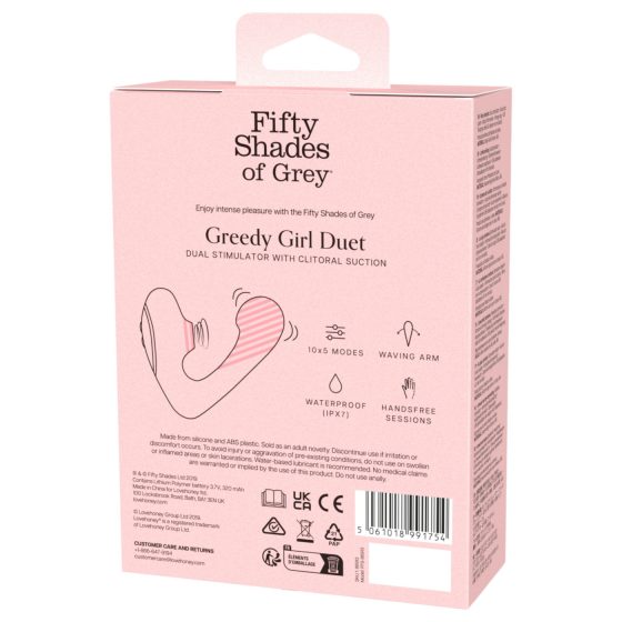 Fifty Shades of Grey Greedy Girl - G-spot vibrator and clitoral stimulator (black)