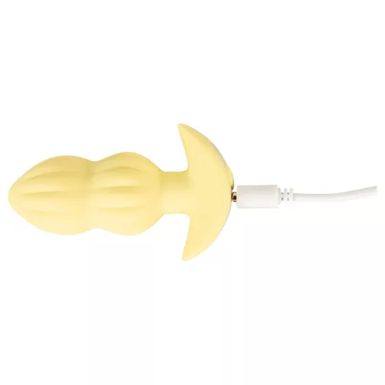 Cuties Mini - Ribbed Vibrating Anal Plug (Yellow)