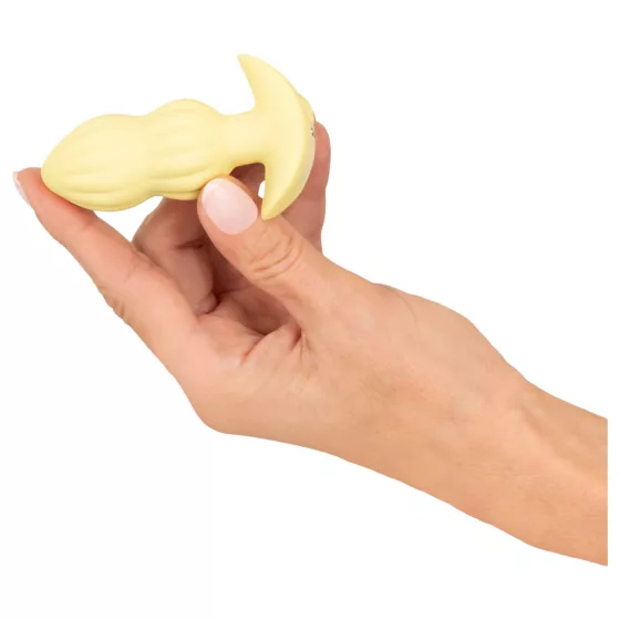 Cuties Mini - Ribbed Vibrating Anal Plug (Yellow)