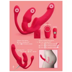 You2Toys Strapless - strap-on 3-pronged vibrator (pink)