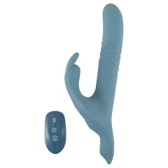   You2Toys - 3‑piece strap-on rabbit thrusting vibrator with remote control (blue)