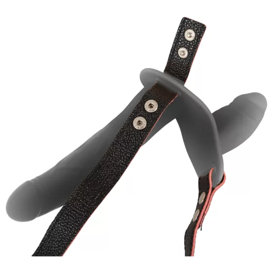 You2Toys - remote-controlled double strap-on vibrator (black)