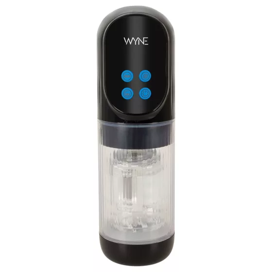 WYNE 12 - suction, rotating and vibrating rechargeable masturbator (black)