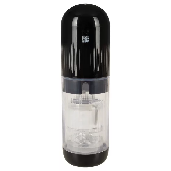 WYNE 12 - suction, rotating and vibrating rechargeable masturbator (black)