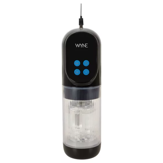 WYNE 12 - suction, rotating and vibrating rechargeable masturbator (black)
