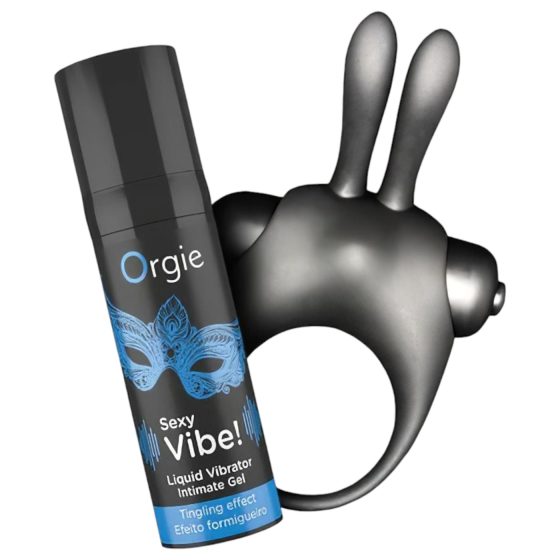 Orgie Bunny - Vibrating Black Penis Ring Set