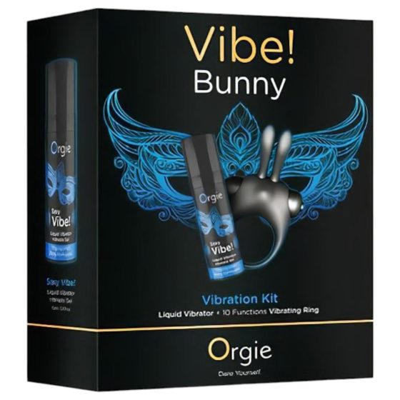 Orgie Bunny - Vibrating Black Penis Ring Set