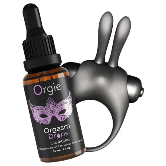 Orgie Orgasmic Bunny - Vibrating Cock Ring Set (Black)