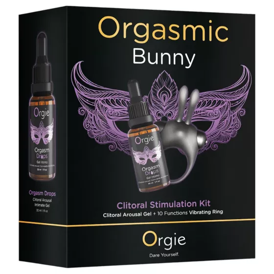Orgie Orgasmic Bunny - Vibrating Penis Ring Set (Black)